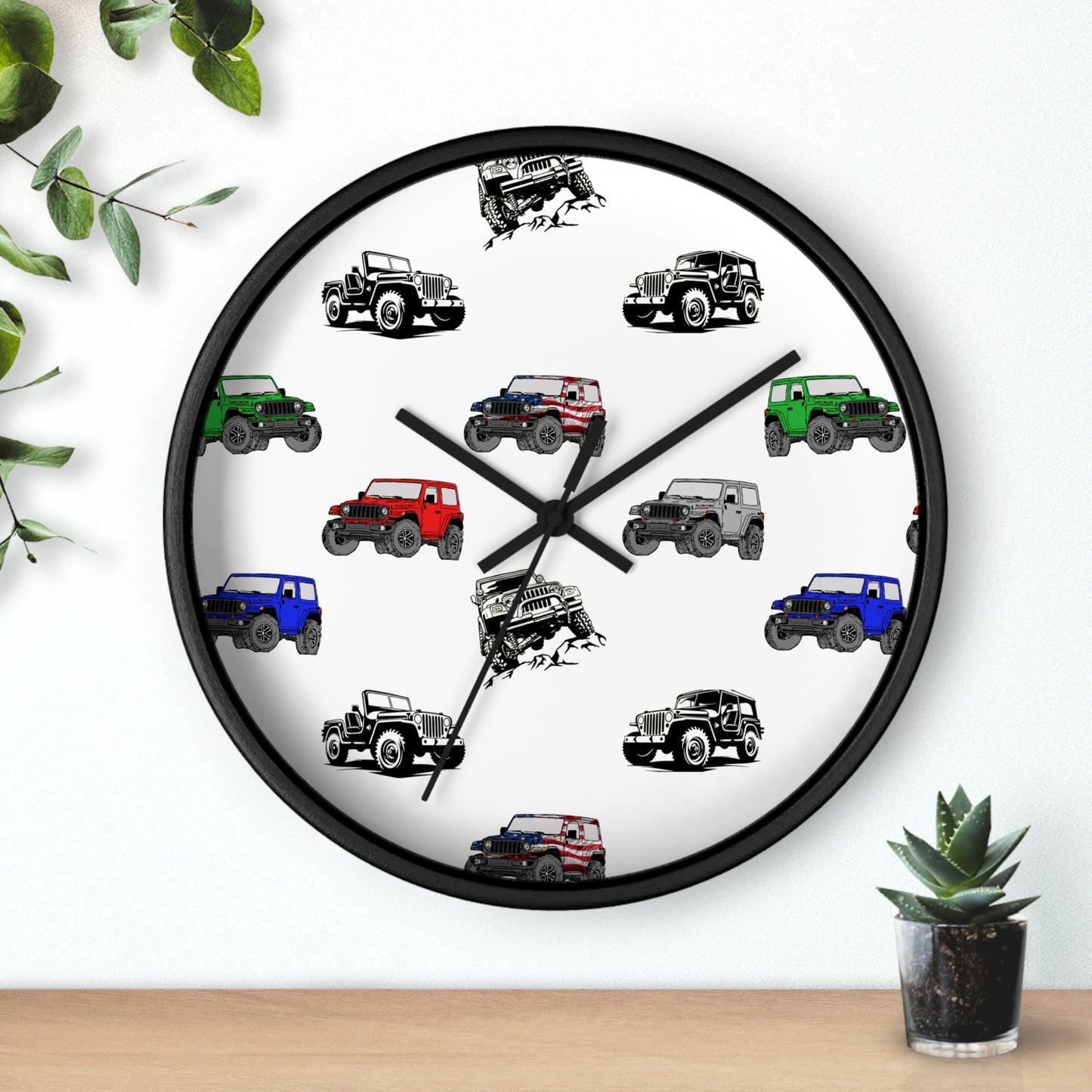 Jeep Wrangler Wall Clock, Vehicle Enthusiast Home Decor, Car Lover Gift, Automotive Art Clock, Off-Road Adventure Clock, Unique Jeep Decor