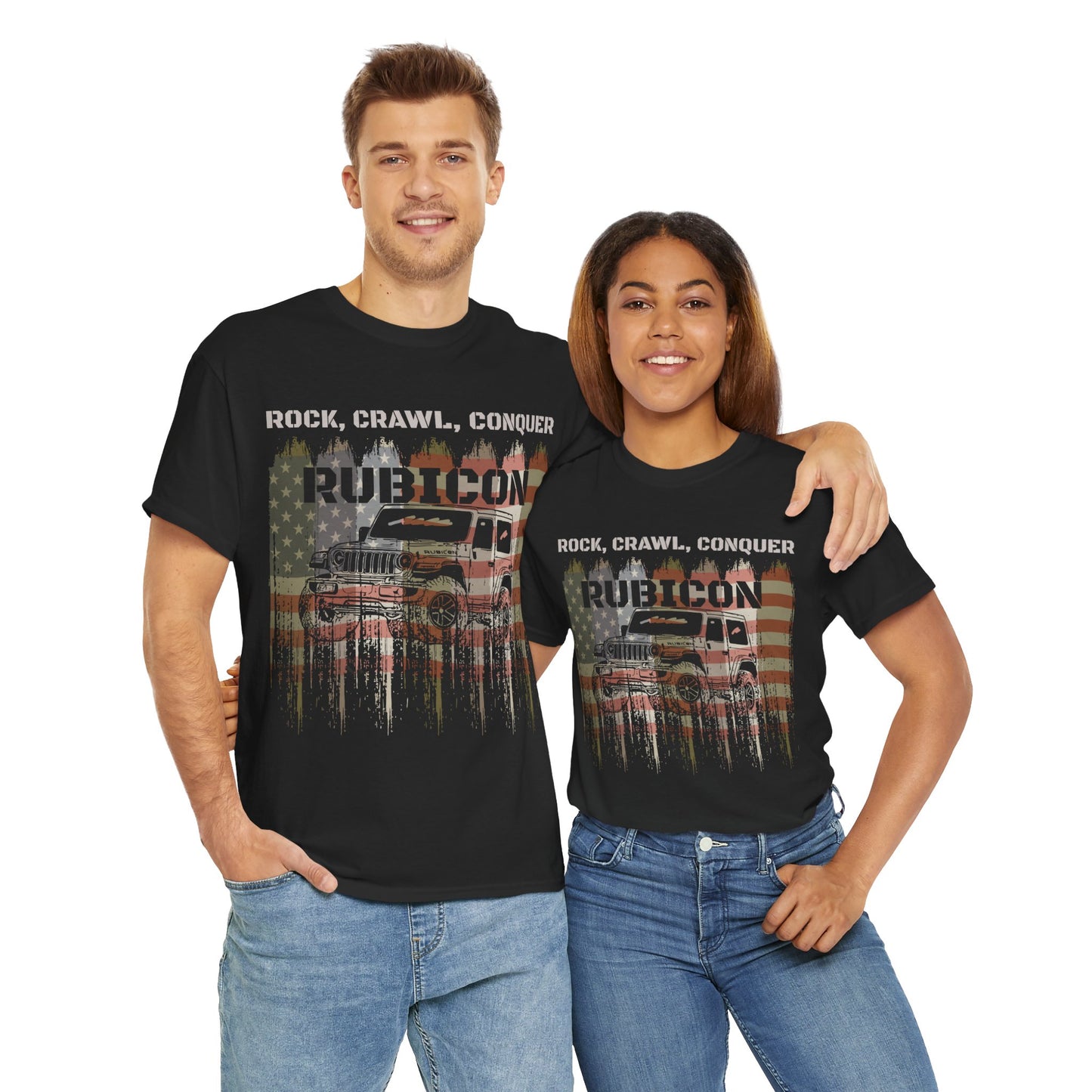 Jeep Wrangler Rubicon - Rock Crawl Conquer Unisex T-Shirt, Off-Road Adventure Tee, Jeep Lover Gift, Outdoor Enthusiast Shirt, Mountain