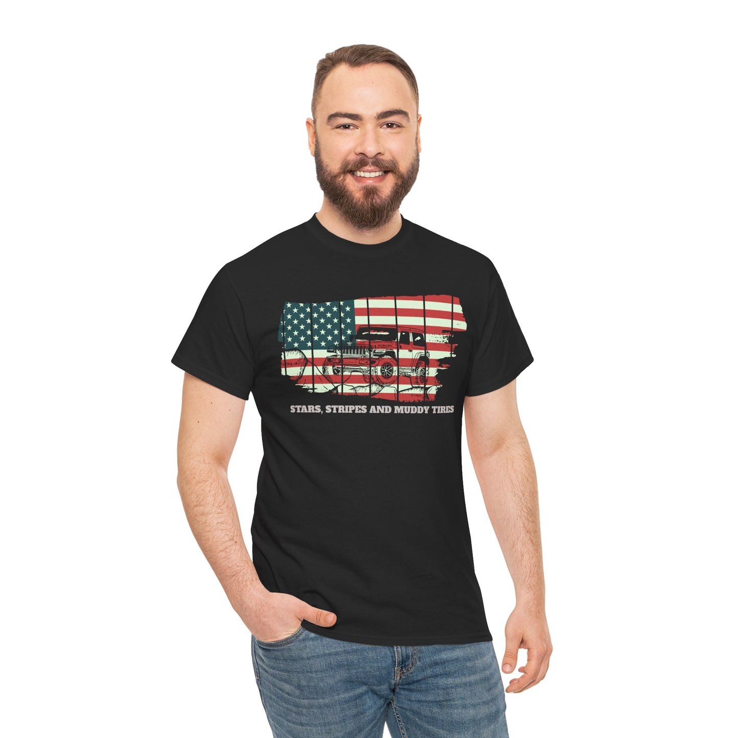 American Offroad truck US Flag T-Shirt, Patriotic Tee, American Flag Shirt, 4x4 Lover Gift, Off-Roading Apparel, 4th of July Clothing