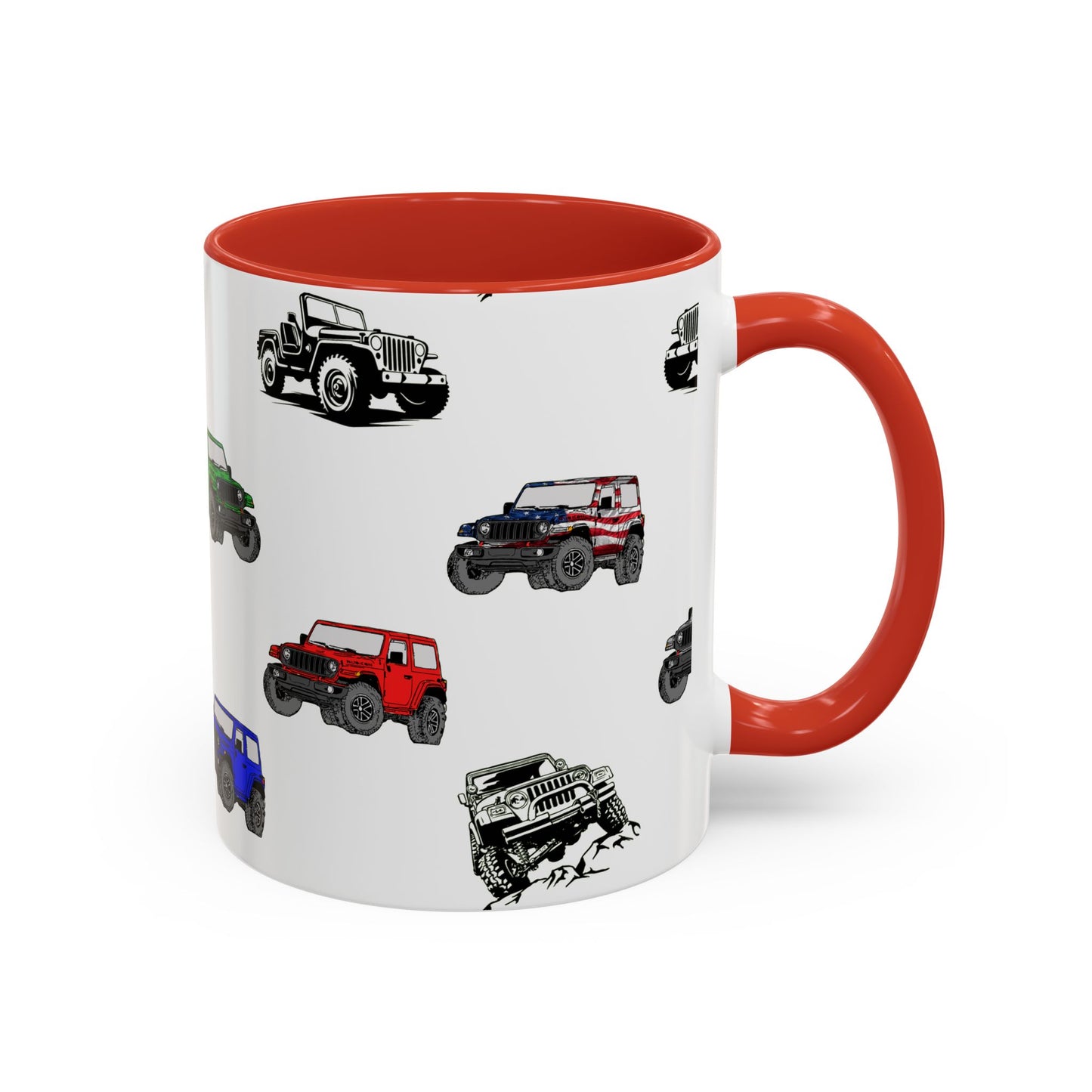 American 4x4 offroader Mug, Perfect for Coffee Lovers, Unique Gift Idea, Colorful Tea Cup, Vehicle Enthusiast Present, 11oz 15oz
