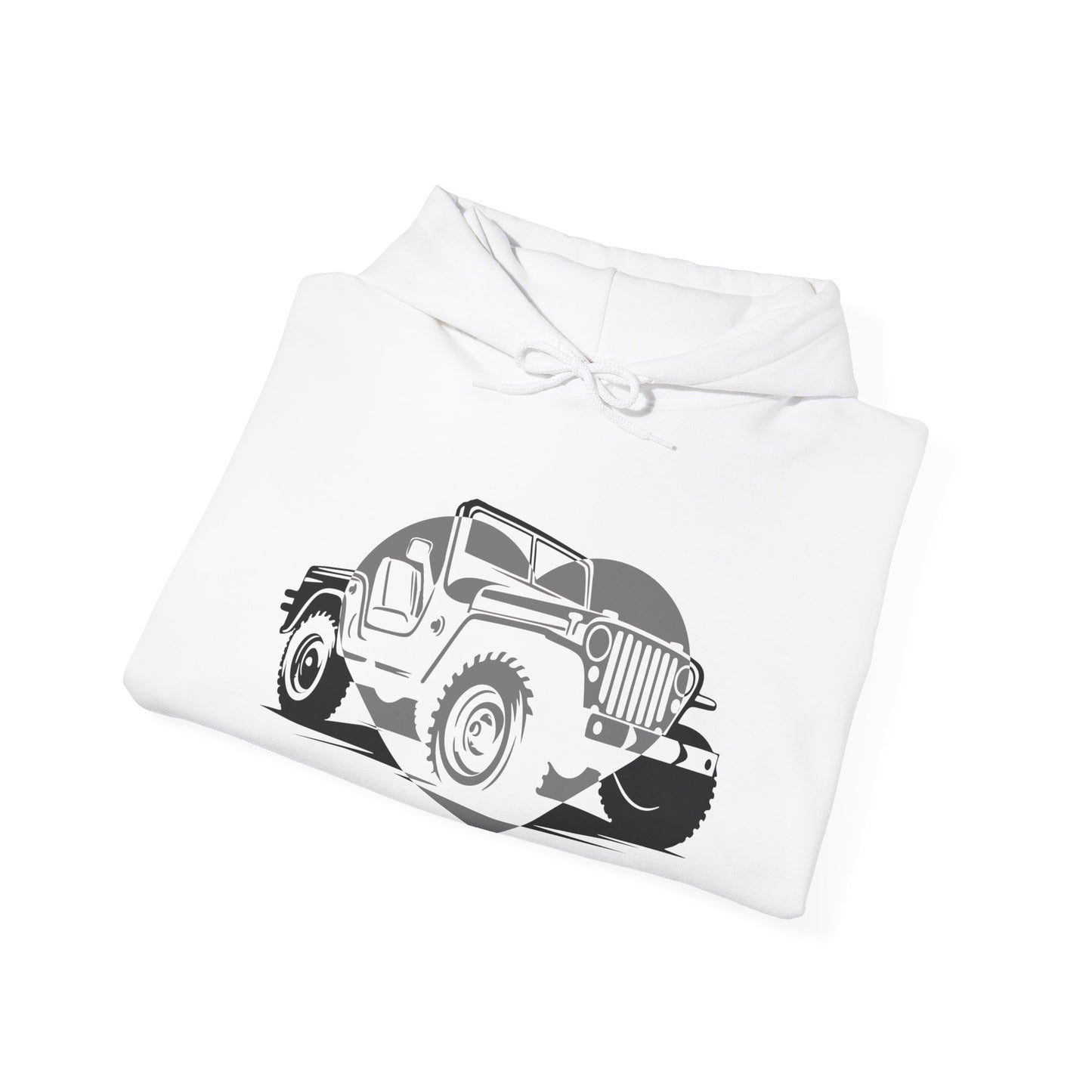 Jeep Love Heart Unisex Hoodie Sweatshirt, Jeep Gift for Women, Offroad Enthusiast Pullover, Car Lover Apparel, Jeep Mom Jumper, Vehicle