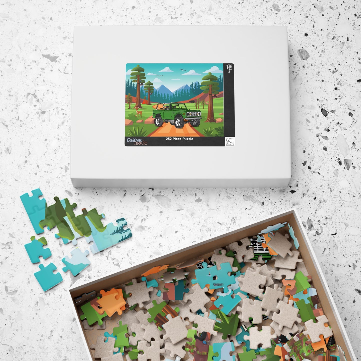 Jigsaw Puzzle, Ford Bronco on Sequoia National Park, 252 Piece Puzzle, Gift for Car Lovers, Fun Family Activity, Travel Gift, Unique Home