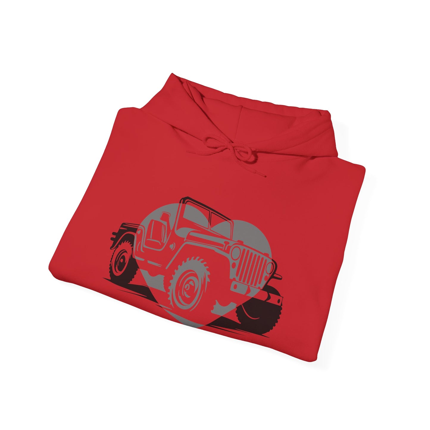 Jeep Love Heart Unisex Hoodie Sweatshirt, Jeep Gift for Women, Offroad Enthusiast Pullover, Car Lover Apparel, Jeep Mom Jumper, Vehicle