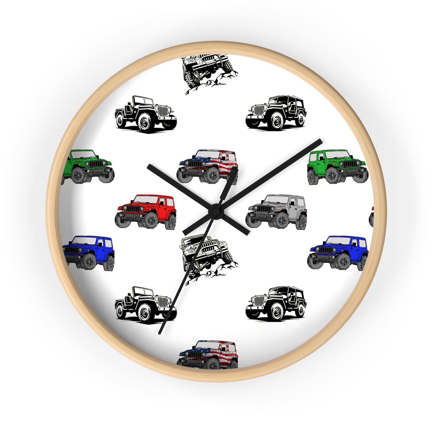 Jeep Wrangler Wall Clock, Vehicle Enthusiast Home Decor, Car Lover Gift, Automotive Art Clock, Off-Road Adventure Clock, Unique Jeep Decor