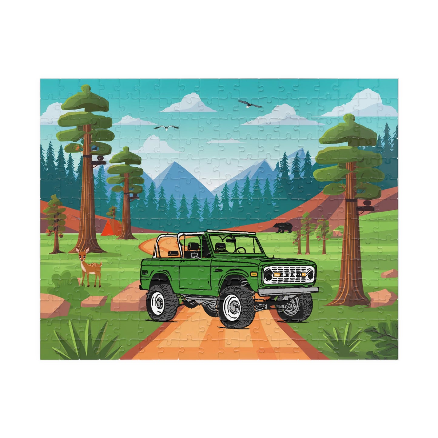Jigsaw Puzzle, Ford Bronco on Sequoia National Park, 252 Piece Puzzle, Gift for Car Lovers, Fun Family Activity, Travel Gift, Unique Home