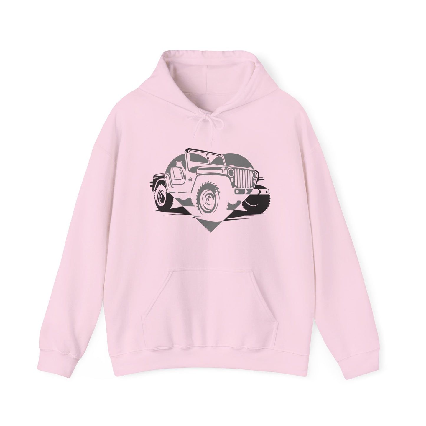 Jeep Love Heart Unisex Hoodie Sweatshirt, Jeep Gift for Women, Offroad Enthusiast Pullover, Car Lover Apparel, Jeep Mom Jumper, Vehicle