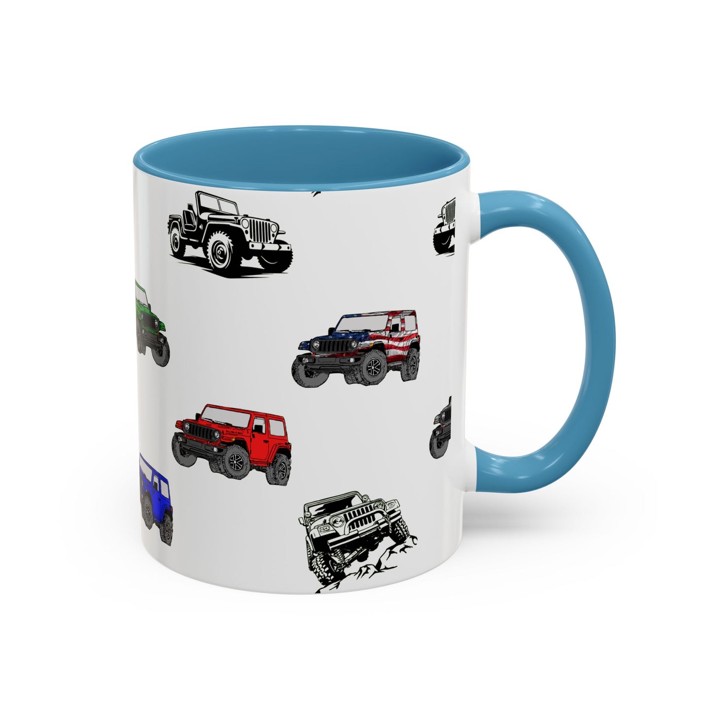American 4x4 offroader Mug, Perfect for Coffee Lovers, Unique Gift Idea, Colorful Tea Cup, Vehicle Enthusiast Present, 11oz 15oz