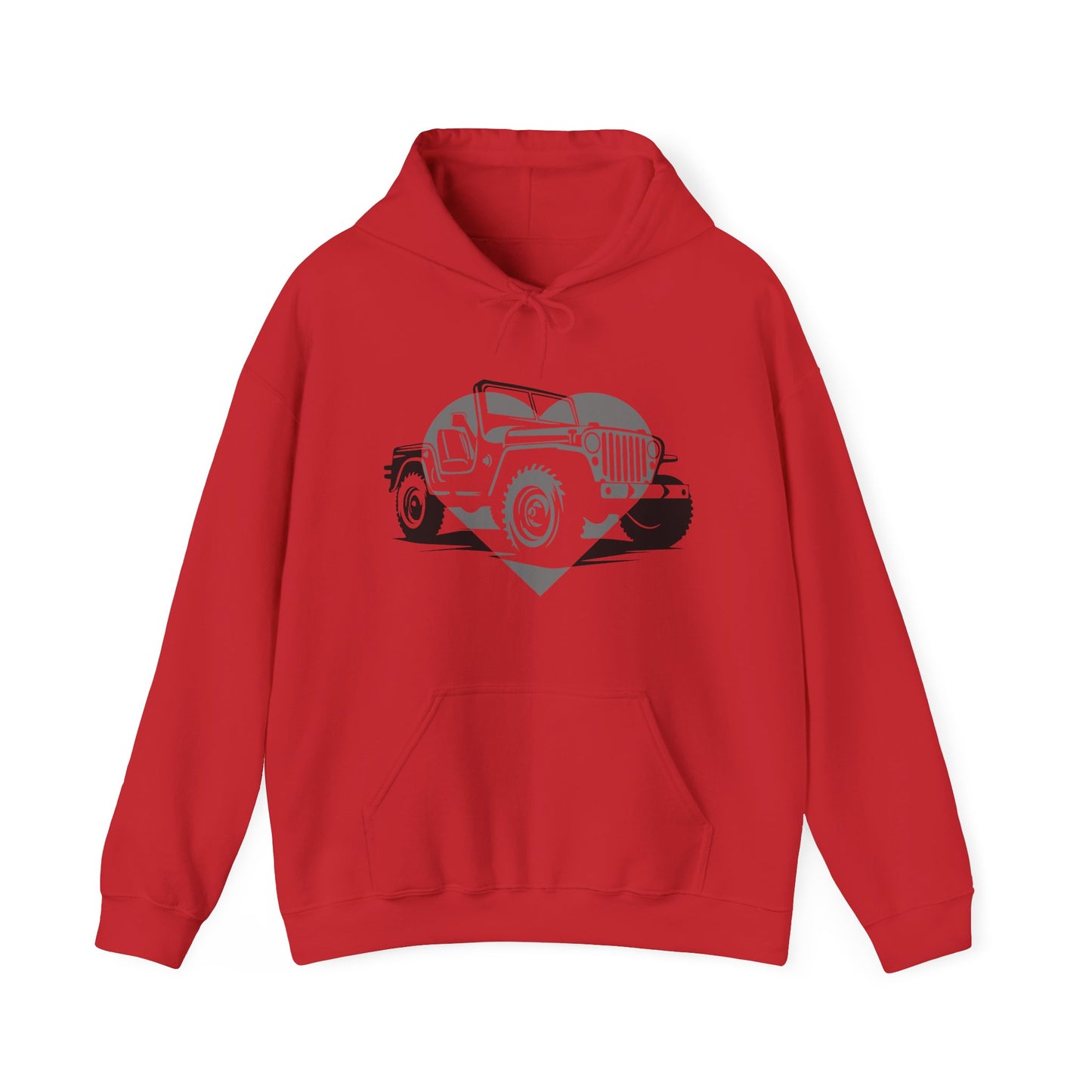 Jeep Love Heart Unisex Hoodie Sweatshirt, Jeep Gift for Women, Offroad Enthusiast Pullover, Car Lover Apparel, Jeep Mom Jumper, Vehicle