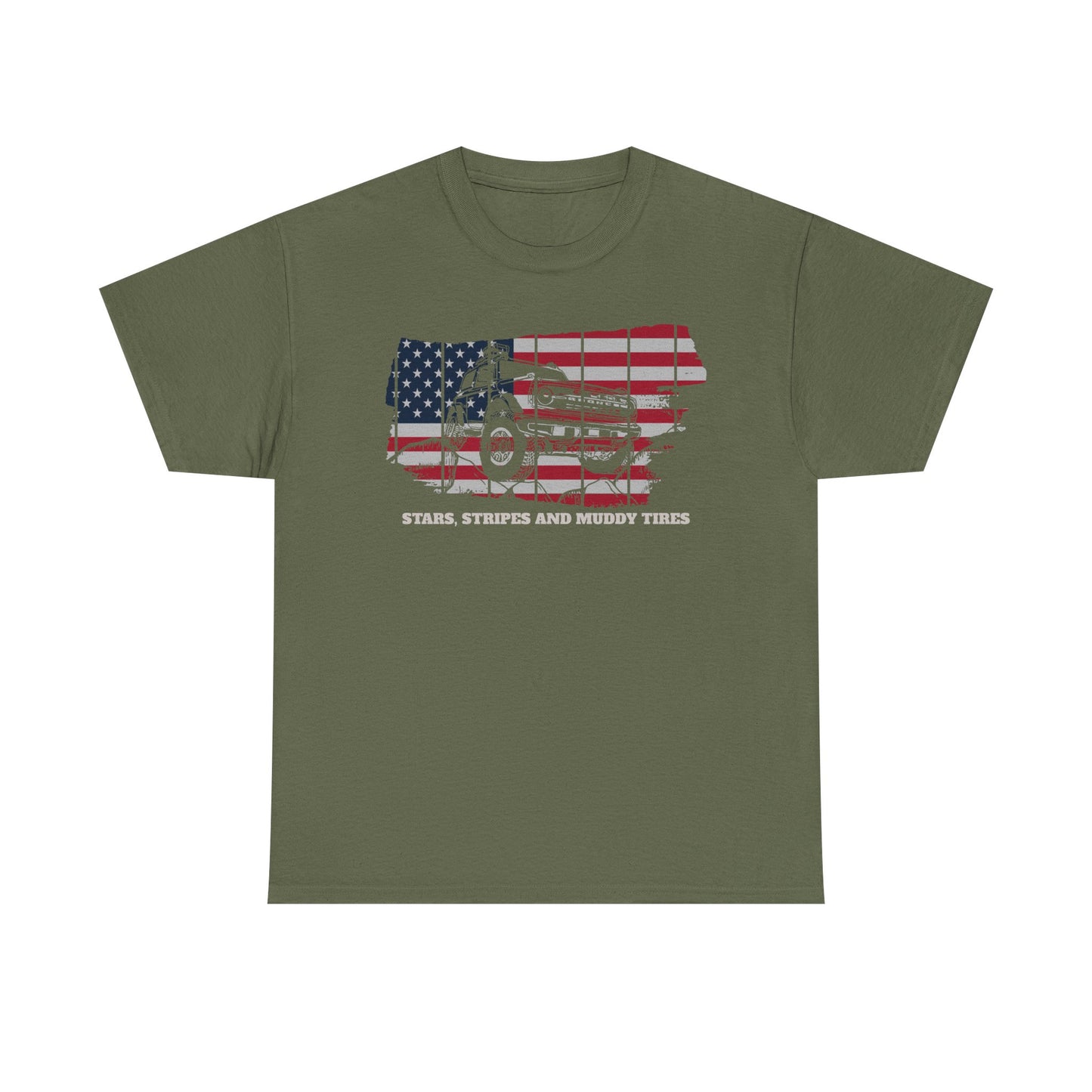 Ford Bronco Heritage US Flag T-Shirt, Patriotic Tee, American Flag Shirt, Jeep Lover Gift, Off-Roading Apparel, 4th of July Clothing