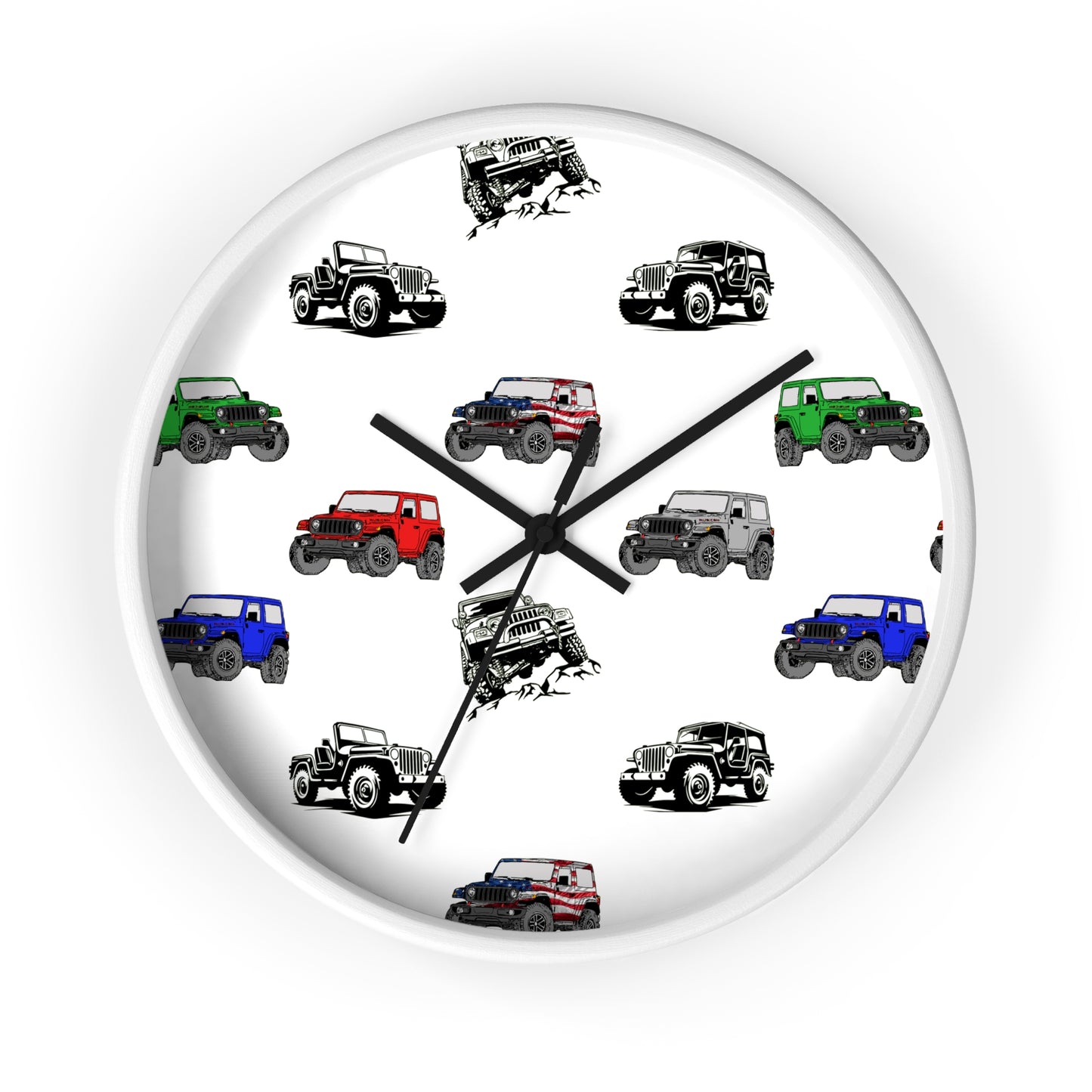 Jeep Wrangler Wall Clock, Vehicle Enthusiast Home Decor, Car Lover Gift, Automotive Art Clock, Off-Road Adventure Clock, Unique Jeep Decor