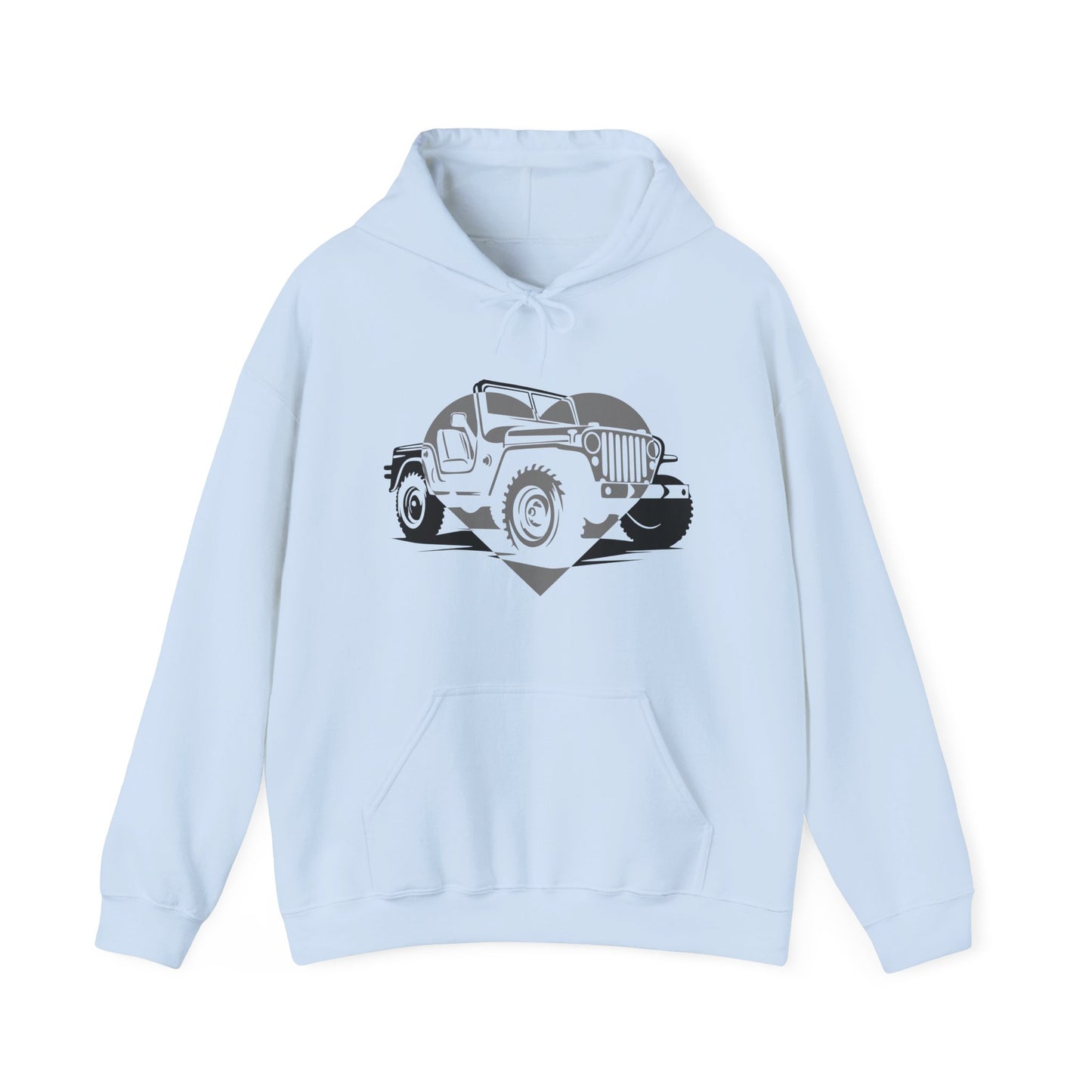 Jeep Love Heart Unisex Hoodie Sweatshirt, Jeep Gift for Women, Offroad Enthusiast Pullover, Car Lover Apparel, Jeep Mom Jumper, Vehicle